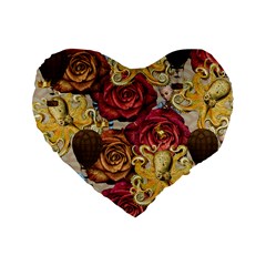 Octopus Floral Standard 16  Premium Flano Heart Shape Cushions