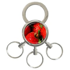 Red Strawberries 3-ring Key Chains