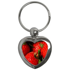 Red Strawberries Key Chains (heart)  by snowwhitegirl