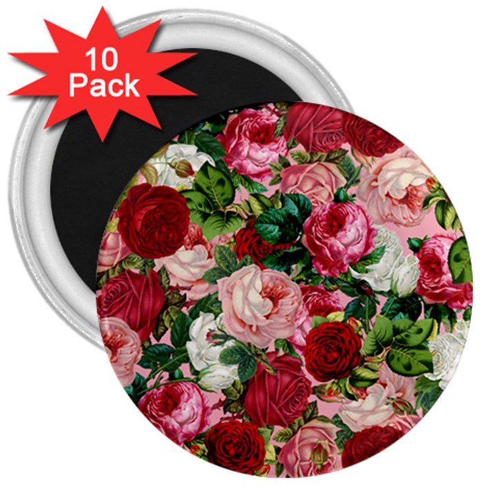 Rose Bushes 3  Magnets (10 pack) 