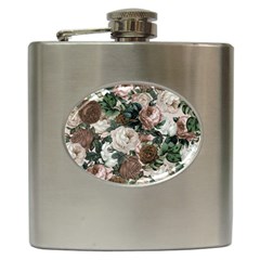 Rose Bushes Brown Hip Flask (6 Oz)