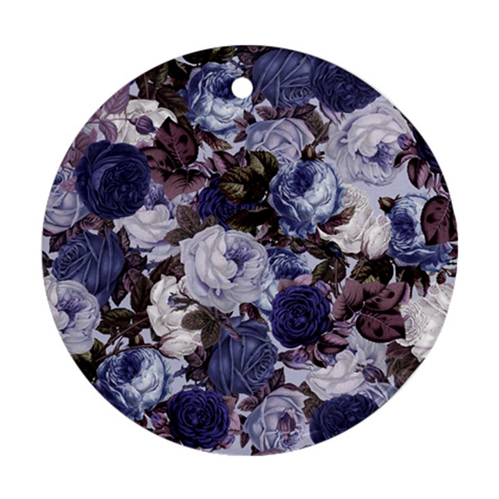 Rose Bushes Blue Ornament (Round)