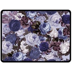 Rose Bushes Blue Double Sided Fleece Blanket (large) 