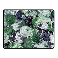 Rose Bushes Green Fleece Blanket (small)