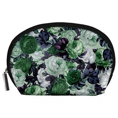 Rose Bushes Green Accessory Pouches (large) 