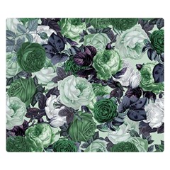 Rose Bushes Green Double Sided Flano Blanket (small) 