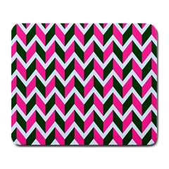 Chevron Pink Green Retro Large Mousepads