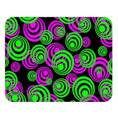 Neon Green And Pink Circles Double Sided Flano Blanket (large)  by PodArtist