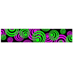 Neon Green And Pink Circles Large Flano Scarf  by PodArtist