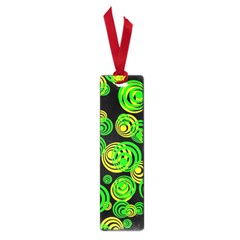 Neon Yellow And Green Circles On Black Small Book Marks by PodArtist