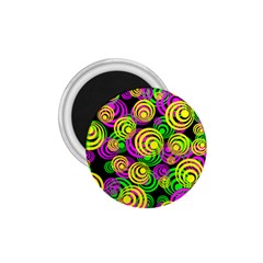 Bright Yellow Pink And Green Neon Circles 1 75  Magnets