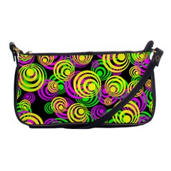 Bright Yellow Pink And Green Neon Circles Shoulder Clutch Bags by PodArtist