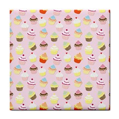 Baby Pink Valentines Cup Cakes Tile Coasters by PodArtist