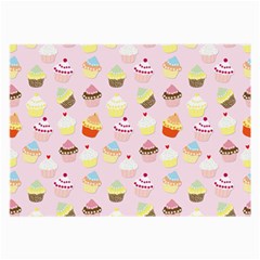 Baby Pink Valentines Cup Cakes Large Glasses Cloth (2-side) by PodArtist