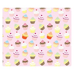 Baby Pink Valentines Cup Cakes Double Sided Flano Blanket (small)  by PodArtist