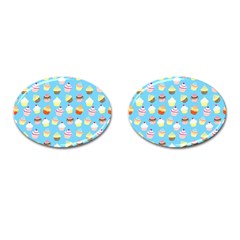 Pale Pastel Blue Cup Cakes Cufflinks (oval) by PodArtist