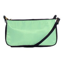    Classic Mint Green & White Herringbone Pattern Shoulder Clutch Bags by PodArtist