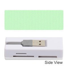    Classic Mint Green & White Herringbone Pattern Memory Card Reader (stick)  by PodArtist