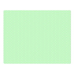    Classic Mint Green & White Herringbone Pattern Double Sided Flano Blanket (large)  by PodArtist