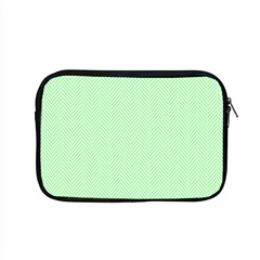    Classic Mint Green & White Herringbone Pattern Apple Macbook Pro 15  Zipper Case by PodArtist