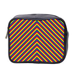 Gay Pride Flag Rainbow Chevron Stripe Mini Toiletries Bag 2-side by PodArtist