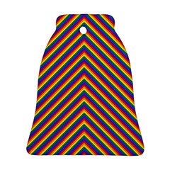 Gay Pride Flag Rainbow Chevron Stripe Bell Ornament (two Sides) by PodArtist