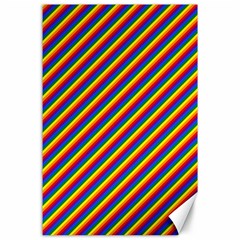 Gay Pride Flag Candy Cane Diagonal Stripe Canvas 24  X 36  by PodArtist