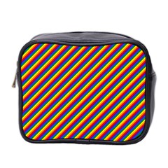 Gay Pride Flag Candy Cane Diagonal Stripe Mini Toiletries Bag 2-side by PodArtist