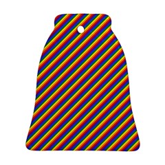 Gay Pride Flag Candy Cane Diagonal Stripe Bell Ornament (two Sides) by PodArtist