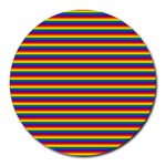 Horizontal Gay Pride Rainbow Flag Pin Stripes Round Mousepads Front