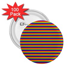 Horizontal Gay Pride Rainbow Flag Pin Stripes 2 25  Buttons (100 Pack)  by PodArtist