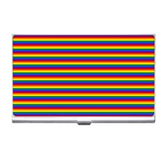 Horizontal Gay Pride Rainbow Flag Pin Stripes Business Card Holders by PodArtist