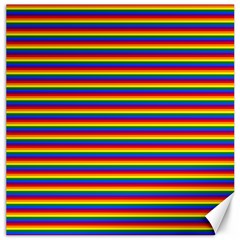 Horizontal Gay Pride Rainbow Flag Pin Stripes Canvas 20  X 20   by PodArtist