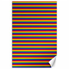 Horizontal Gay Pride Rainbow Flag Pin Stripes Canvas 24  X 36  by PodArtist