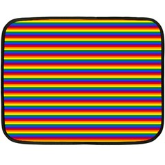 Horizontal Gay Pride Rainbow Flag Pin Stripes Double Sided Fleece Blanket (mini)  by PodArtist