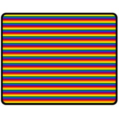 Horizontal Gay Pride Rainbow Flag Pin Stripes Fleece Blanket (medium)  by PodArtist