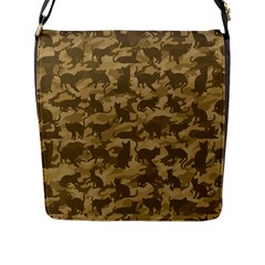 Operation Desert Cat Camouflage Catmouflage Flap Messenger Bag (l)  by PodArtist