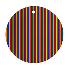 Vertical Gay Pride Rainbow Flag Pin Stripes Ornament (Round)