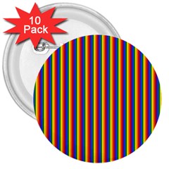 Vertical Gay Pride Rainbow Flag Pin Stripes 3  Buttons (10 pack) 