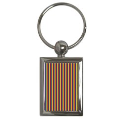 Vertical Gay Pride Rainbow Flag Pin Stripes Key Chains (Rectangle) 