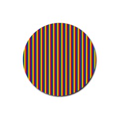 Vertical Gay Pride Rainbow Flag Pin Stripes Rubber Round Coaster (4 Pack)  by PodArtist