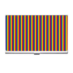 Vertical Gay Pride Rainbow Flag Pin Stripes Business Card Holders by PodArtist