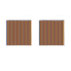 Vertical Gay Pride Rainbow Flag Pin Stripes Cufflinks (Square)