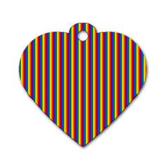 Vertical Gay Pride Rainbow Flag Pin Stripes Dog Tag Heart (Two Sides)