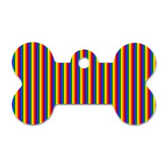 Vertical Gay Pride Rainbow Flag Pin Stripes Dog Tag Bone (Two Sides)