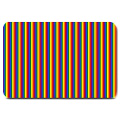 Vertical Gay Pride Rainbow Flag Pin Stripes Large Doormat  by PodArtist