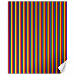 Vertical Gay Pride Rainbow Flag Pin Stripes Canvas 11  x 14  