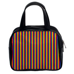 Vertical Gay Pride Rainbow Flag Pin Stripes Classic Handbags (2 Sides)