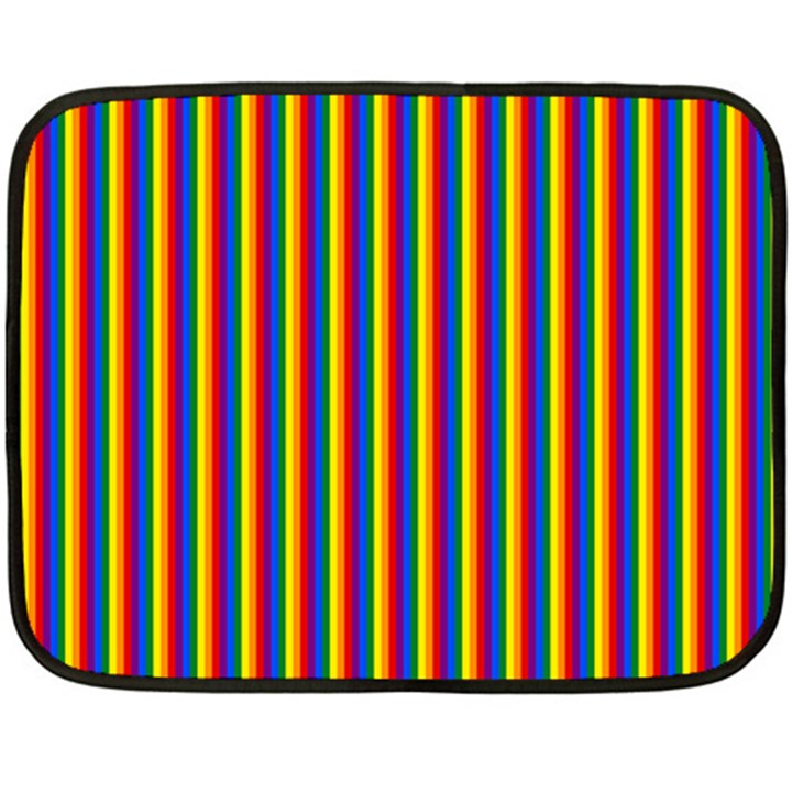 Vertical Gay Pride Rainbow Flag Pin Stripes Fleece Blanket (Mini)