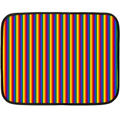 Vertical Gay Pride Rainbow Flag Pin Stripes Double Sided Fleece Blanket (Mini) 